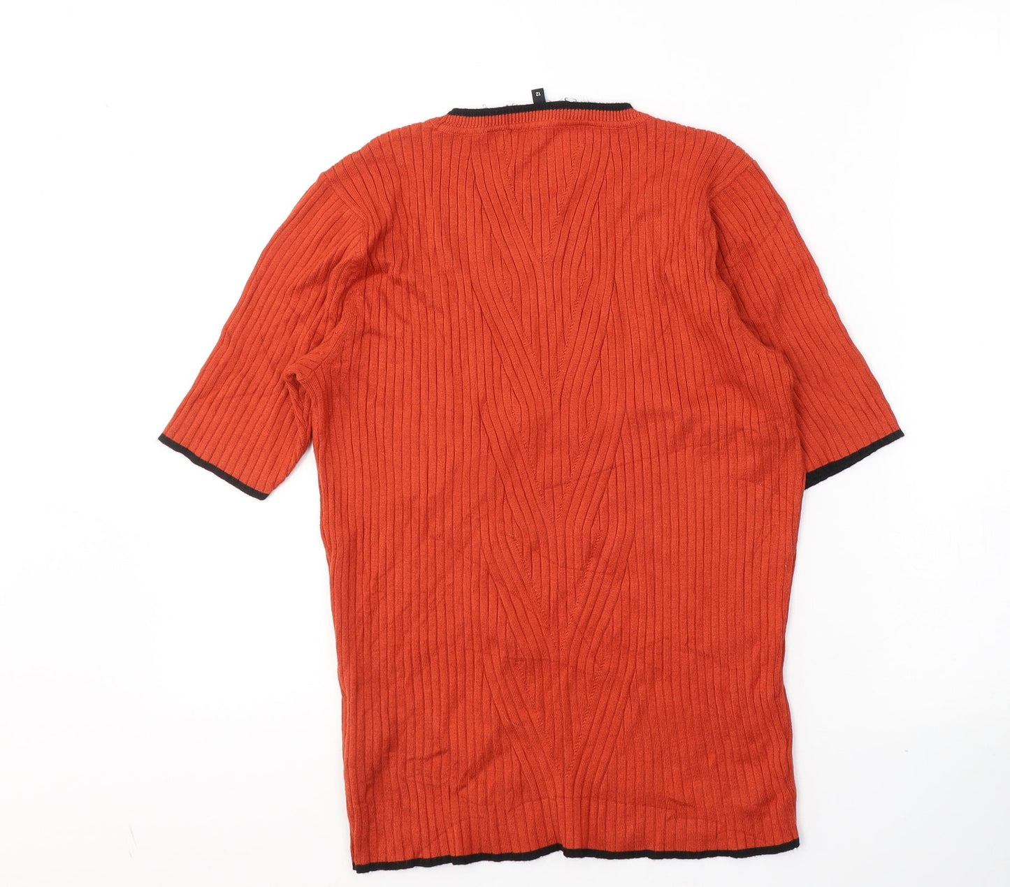 Womens UK Size 12 Debenhams Orange Jersey T-Shirt