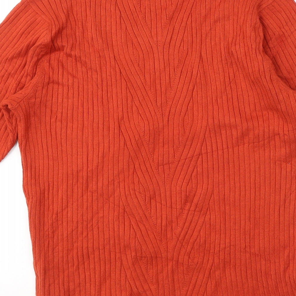 Womens UK Size 12 Debenhams Orange Jersey T-Shirt