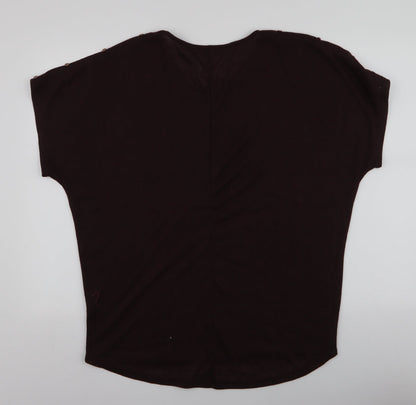 Womens UK Size M Pep & Co Brown Jersey Blouse
