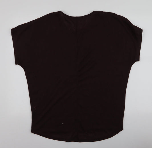 Womens UK Size M Pep & Co Brown Jersey Blouse