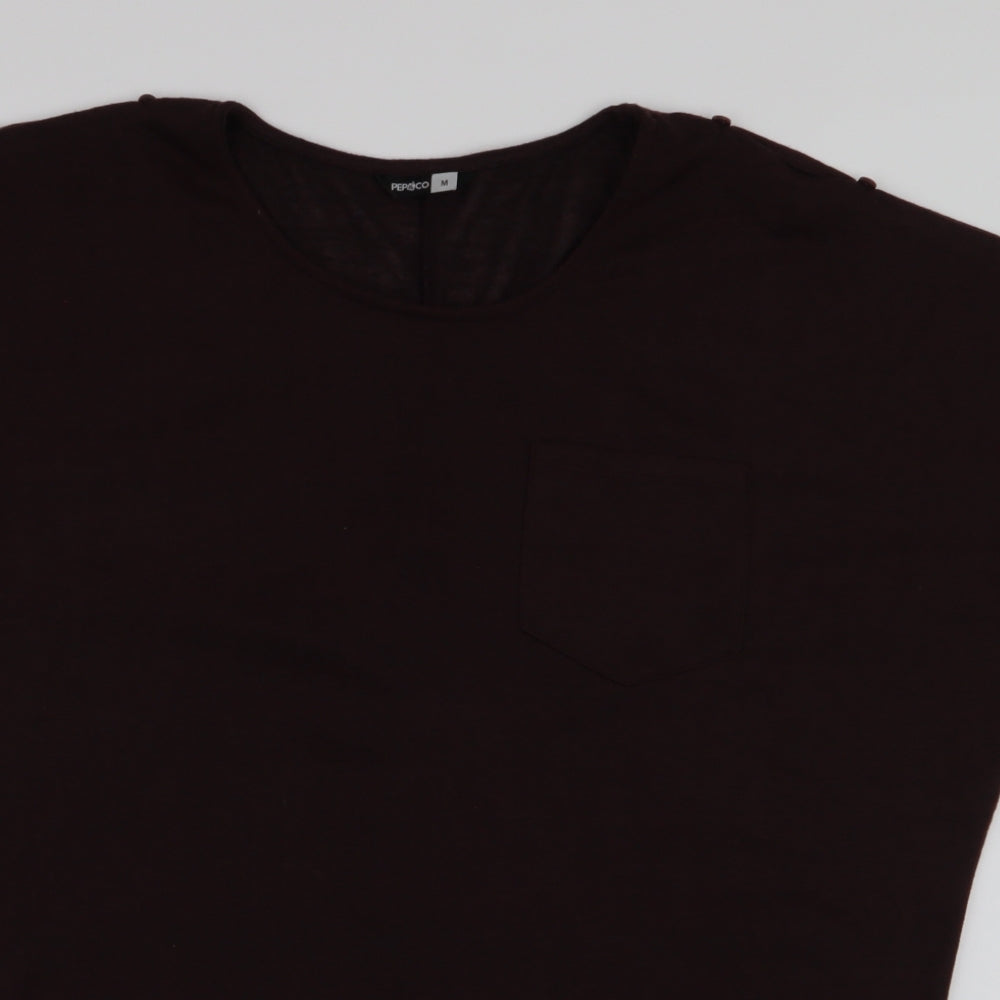 Womens UK Size M Pep & Co Brown Jersey Blouse