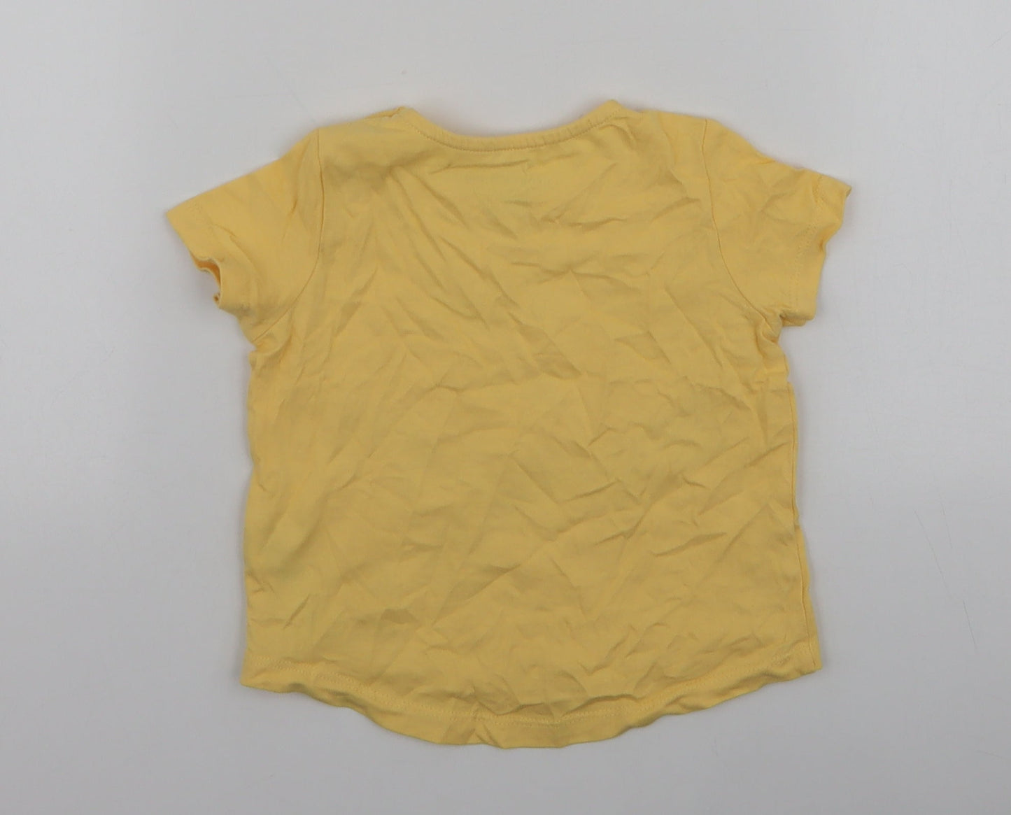 F&F Boys Yellow  Cotton Jersey T-Shirt Size 9-12 Months Round Neck Snap - I love my mummy