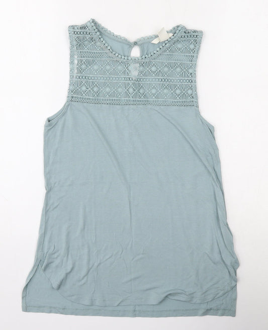 Womens UK Size XS H&M Blue Jersey Blouse