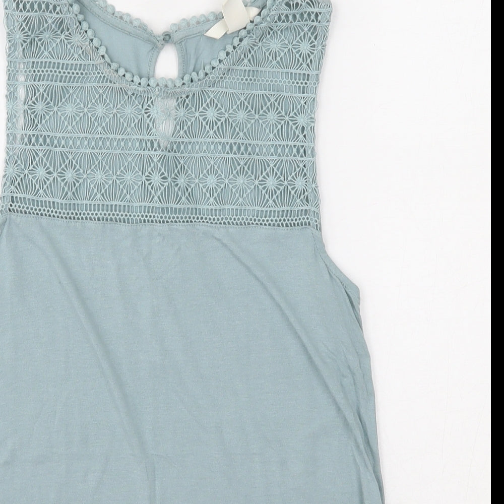 Womens UK Size XS H&M Blue Jersey Blouse