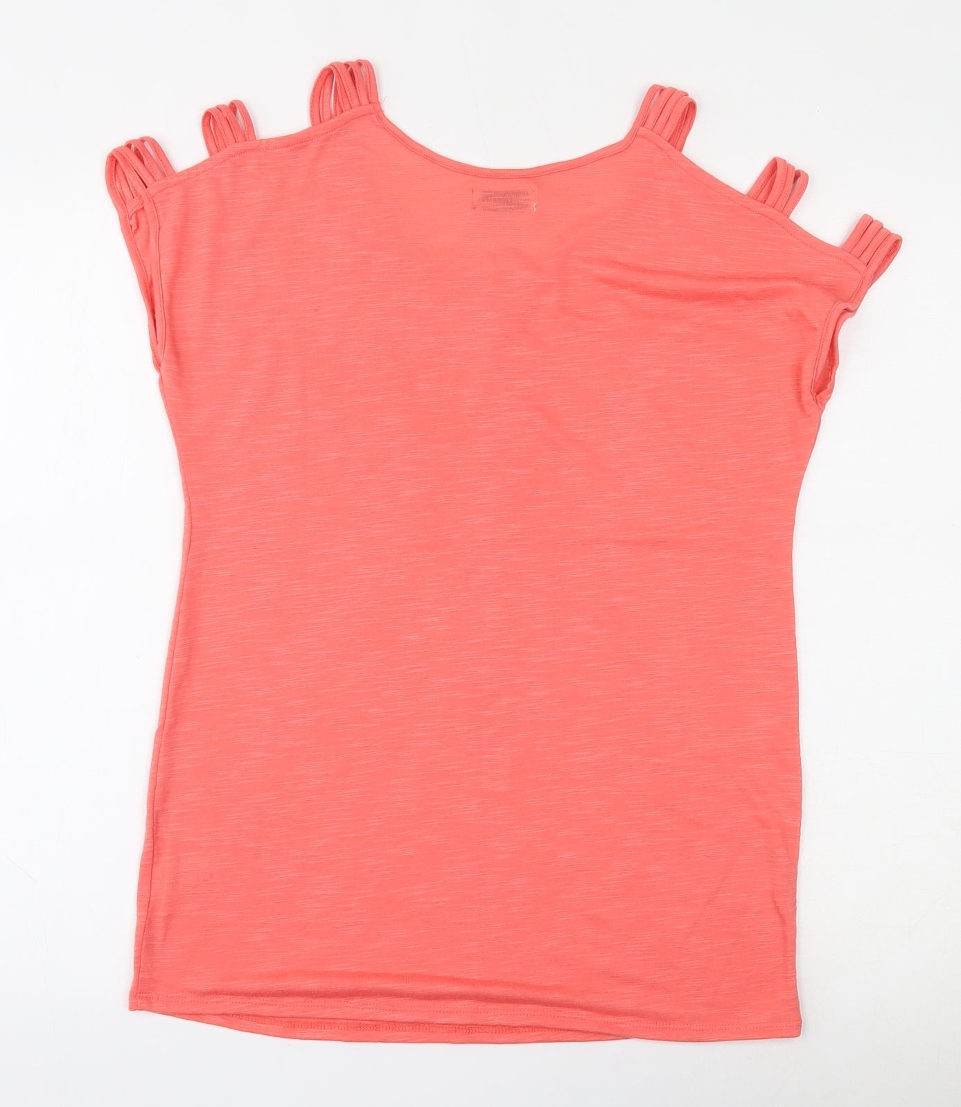 Papaya Womens Pink  Polyester Jersey Blouse Size S Round Neck