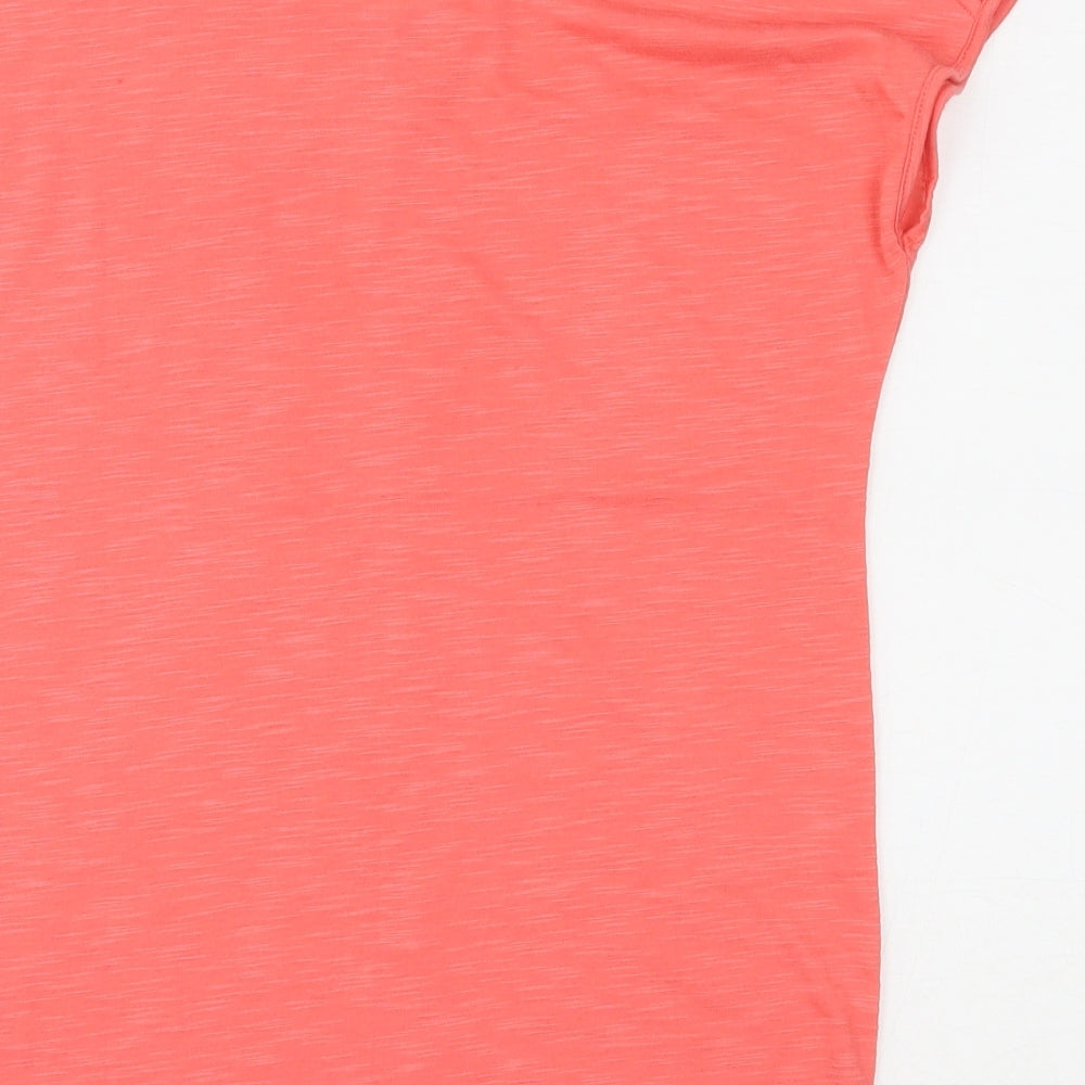 Papaya Womens Pink  Polyester Jersey Blouse Size S Round Neck