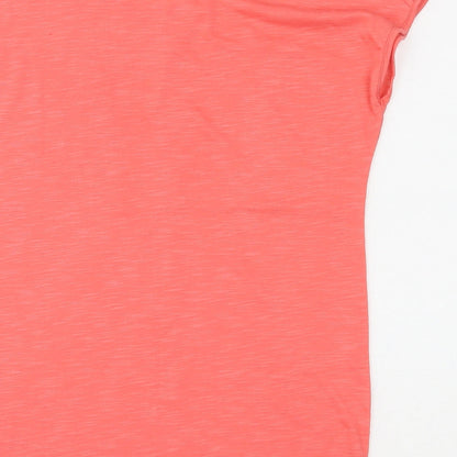 Papaya Womens Pink  Polyester Jersey Blouse Size S Round Neck