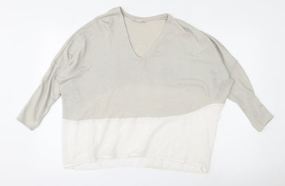 Womens UK Size L Zara Beige Pullover Jumper