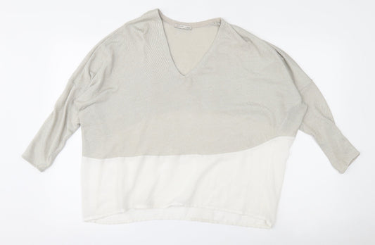 Womens UK Size L Zara Beige Pullover Jumper