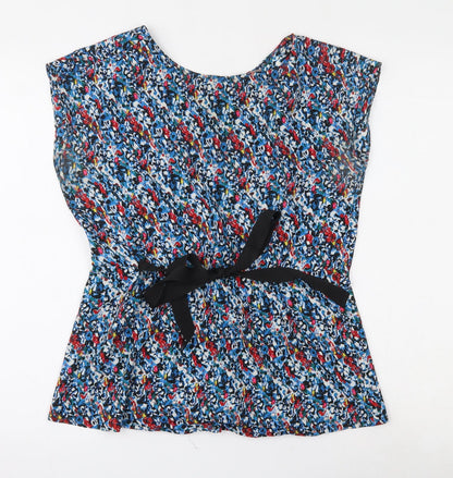 A Wear Womens Multicoloured Geometric Polyester Basic Blouse Size 10 Round Neck