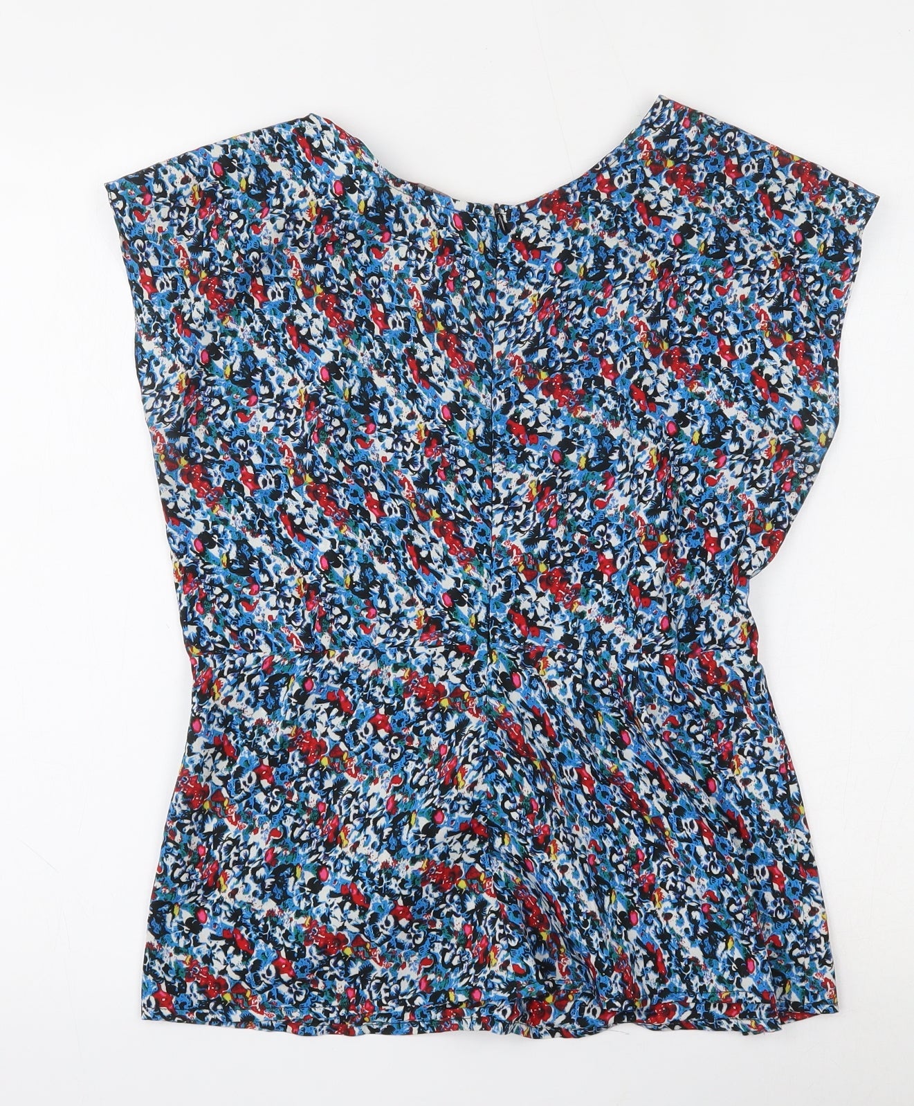 A Wear Womens Multicoloured Geometric Polyester Basic Blouse Size 10 Round Neck