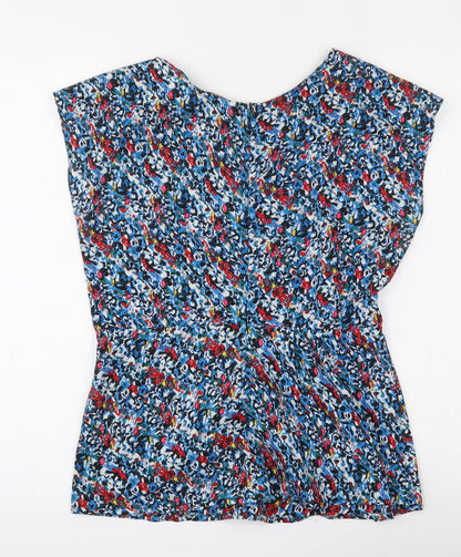 A Wear Womens Multicoloured Geometric Polyester Basic Blouse Size 10 Round Neck