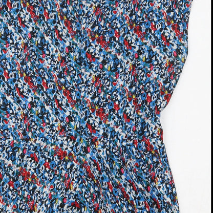 A Wear Womens Multicoloured Geometric Polyester Basic Blouse Size 10 Round Neck