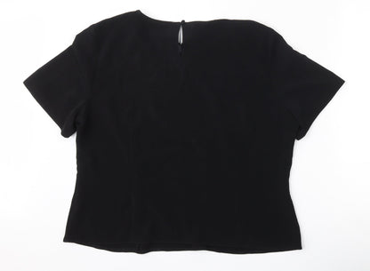 Womens UK Size 20 First Avenue Black Basic Blouse
