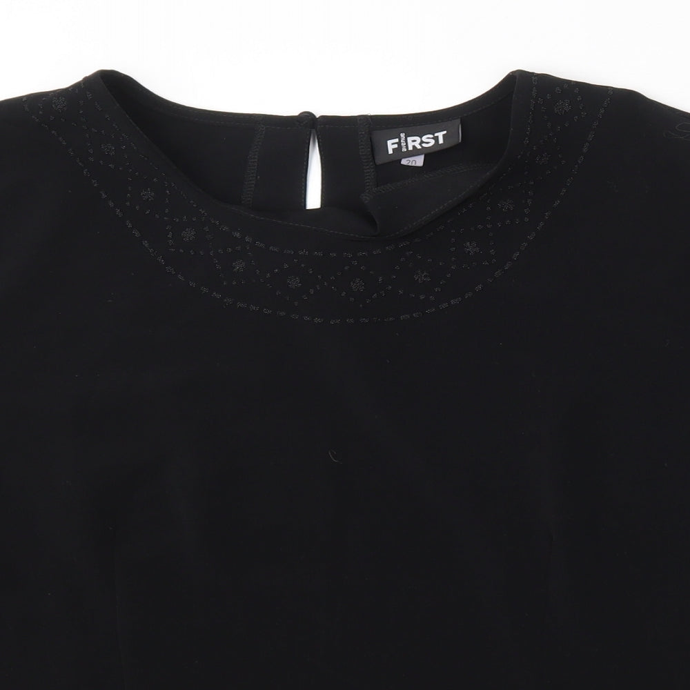 Womens UK Size 20 First Avenue Black Basic Blouse
