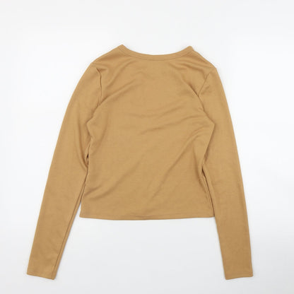 Womens UK Size S H&M Brown Basic T-Shirt