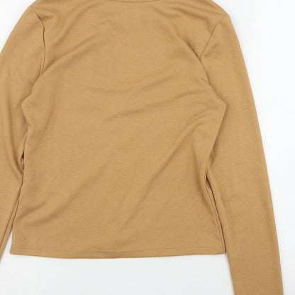 Womens UK Size S H&M Brown Basic T-Shirt