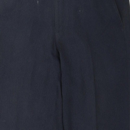 Marks and Spencer Mens Blue  Polyester Trousers  Size 34 in L28 in Regular Zip
