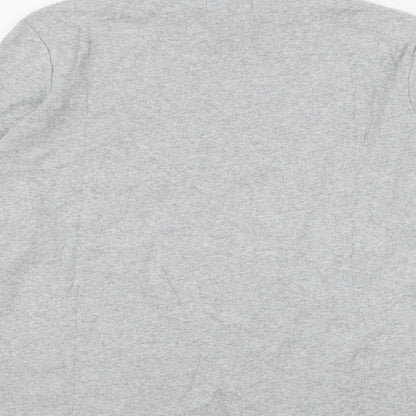 DASH Womens Grey  Cotton Basic T-Shirt Size 12 Mock Neck