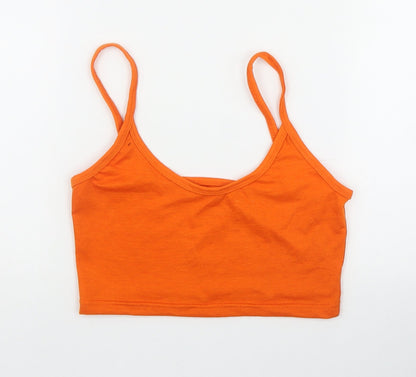 Womens UK Size S Preworn Orange Camisole Tank