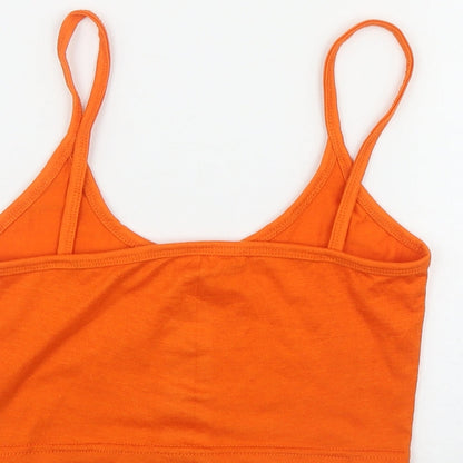 Womens UK Size S Preworn Orange Camisole Tank