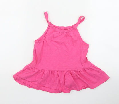 F&F Girls Pink  Cotton Camisole Tank Size 8-9 Years Scoop Neck Pullover