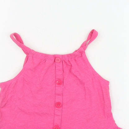 F&F Girls Pink  Cotton Camisole Tank Size 8-9 Years Scoop Neck Pullover