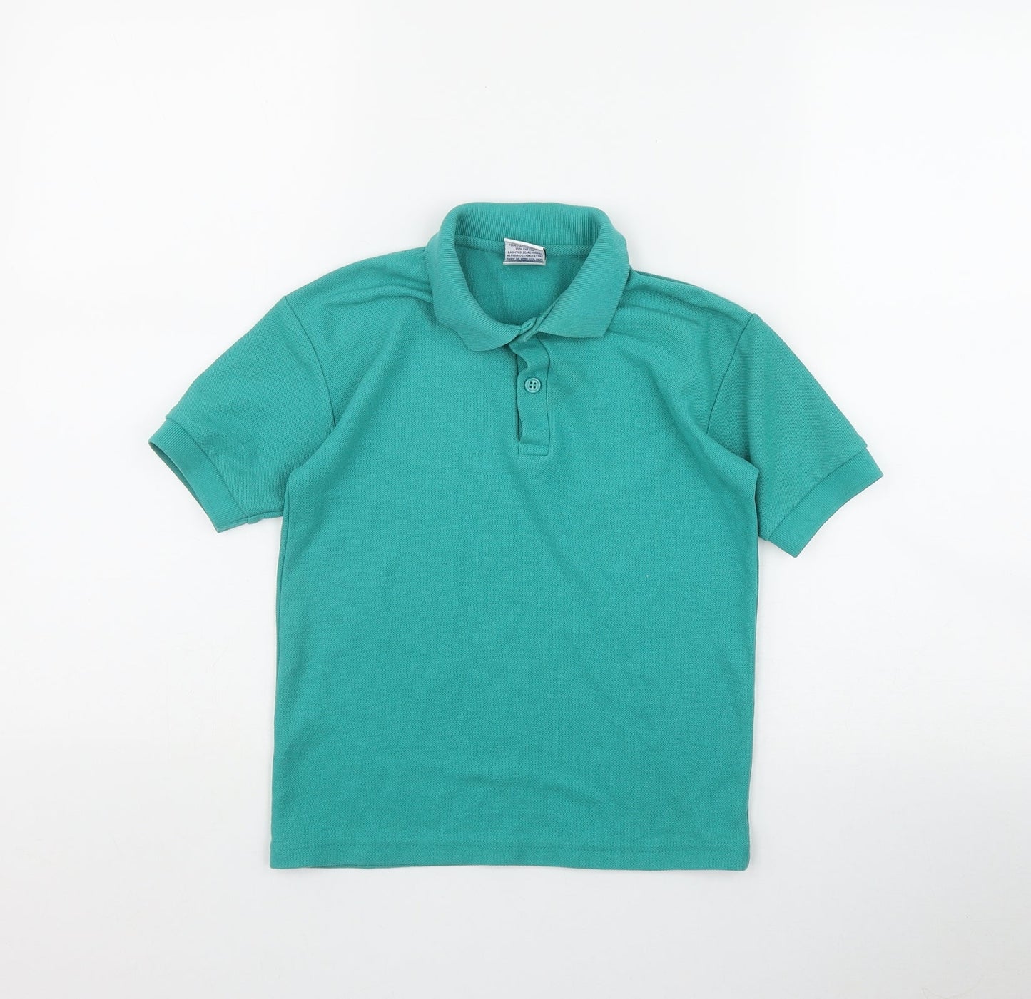 Russell Athletic Boys Green  Polyester Basic Polo Size 5-6 Years Collared Pullover