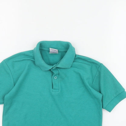 Russell Athletic Boys Green  Polyester Basic Polo Size 5-6 Years Collared Pullover