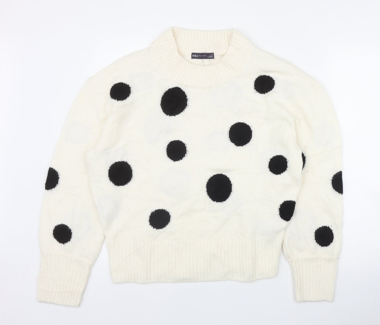 Womens UK Size M Marks and Spencer Ivory Pullover Jumper