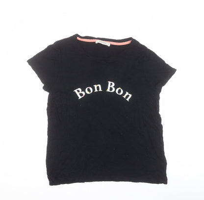 Womens UK Size M Oasis Black Basic T-Shirt