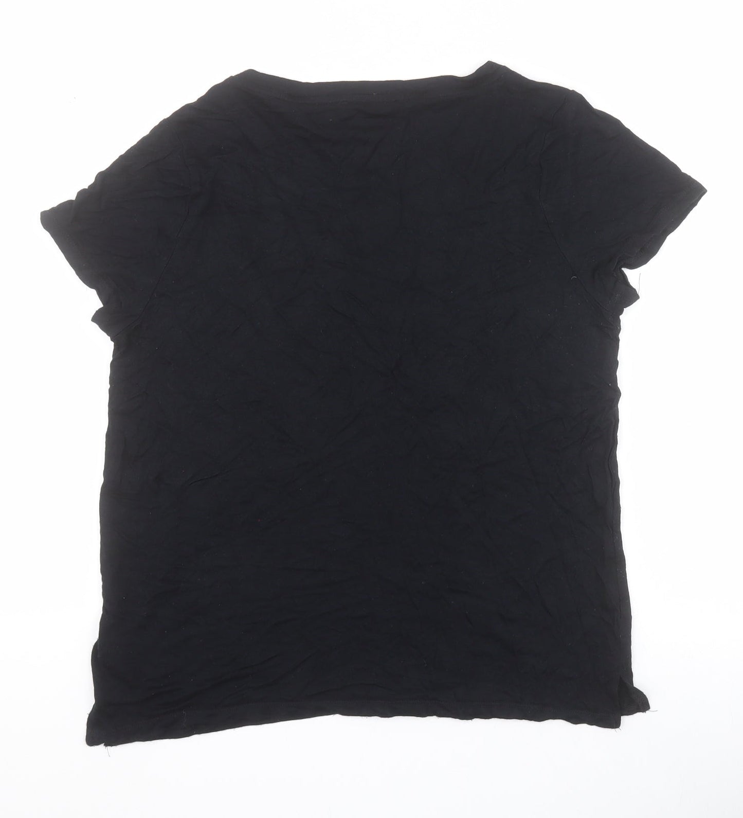 Womens UK Size M Oasis Black Basic T-Shirt