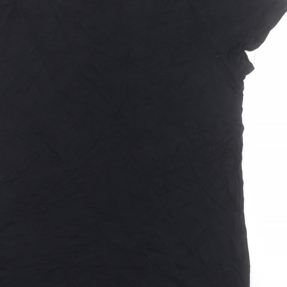 Womens UK Size M Oasis Black Basic T-Shirt