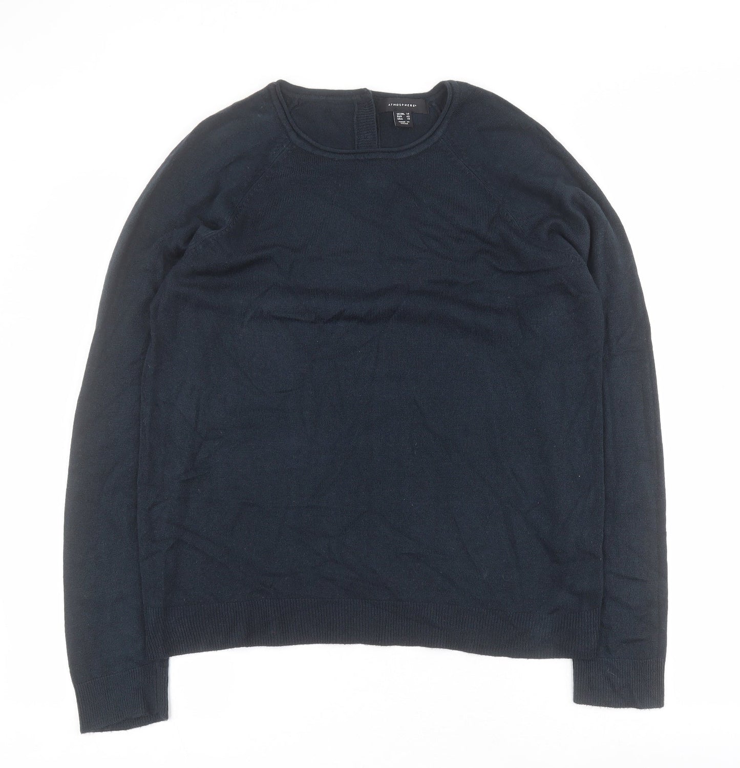 Primark Womens Blue Round Neck  Acrylic Pullover Jumper Size 12