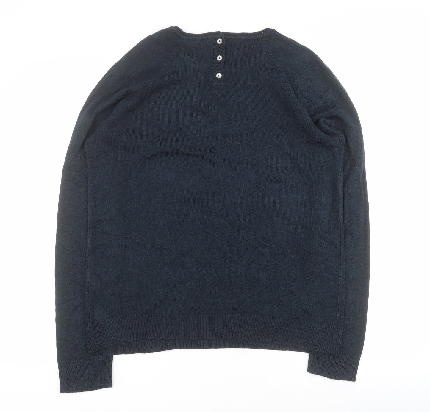 Primark Womens Blue Round Neck  Acrylic Pullover Jumper Size 12