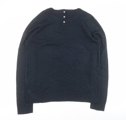 Primark Womens Blue Round Neck  Acrylic Pullover Jumper Size 12