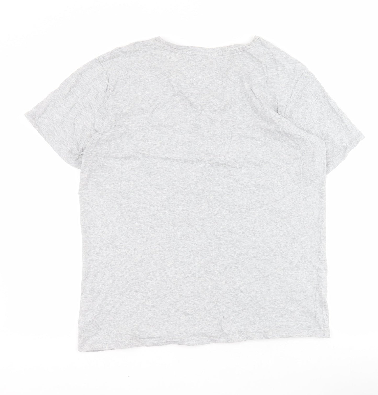 Marks and Spencer Womens Grey  100% Cotton Basic T-Shirt Size M Round Neck - Slogan