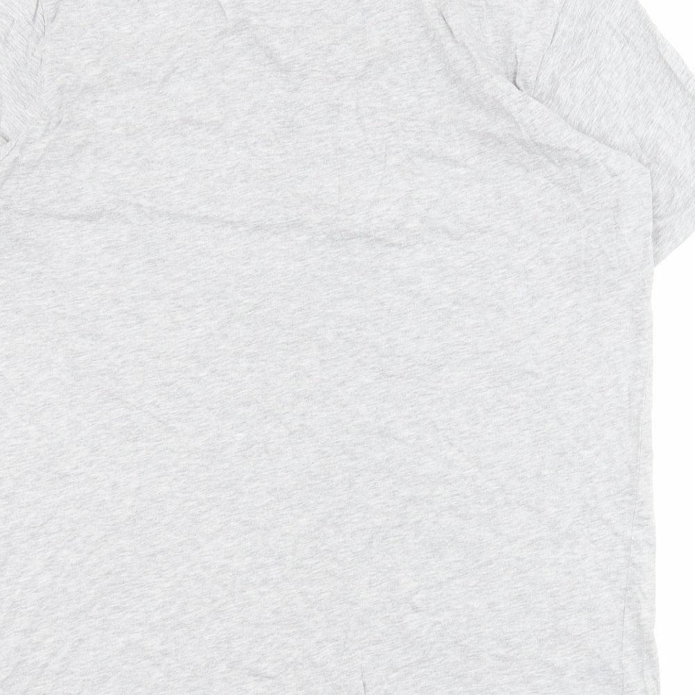 Marks and Spencer Womens Grey  100% Cotton Basic T-Shirt Size M Round Neck - Slogan