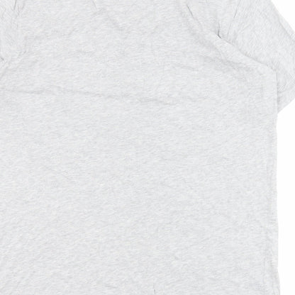 Marks and Spencer Womens Grey  100% Cotton Basic T-Shirt Size M Round Neck - Slogan