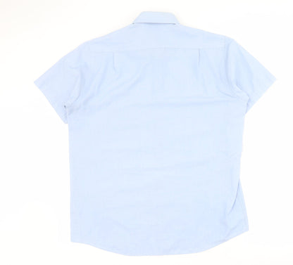 Mens UK Size S Debenhams Blue  Button-Up Short Sleeve Casual Shirt