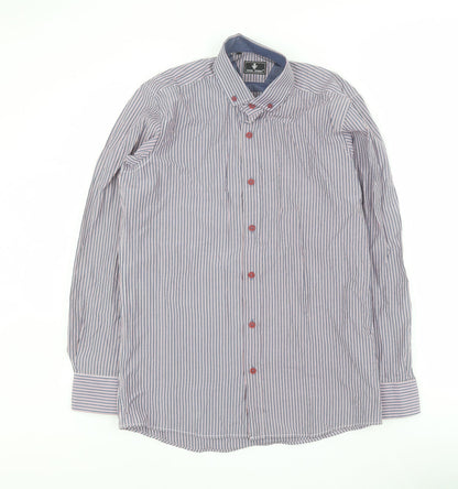Mens UK Size M Daniel Rosso Blue  Button-Up Long Sleeve Casual Shirt