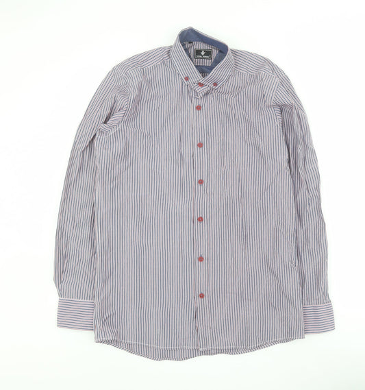 Mens UK Size M Daniel Rosso Blue  Button-Up Long Sleeve Casual Shirt