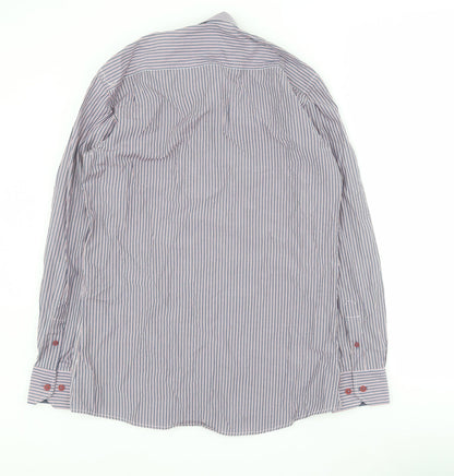 Mens UK Size M Daniel Rosso Blue  Button-Up Long Sleeve Casual Shirt