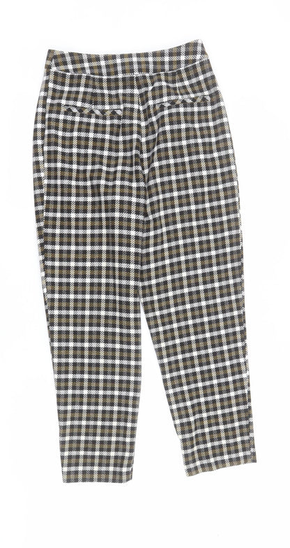 Topshop Womens Multicoloured Plaid Polyester Carrot Trousers Size 6 L25 in Regular Zip