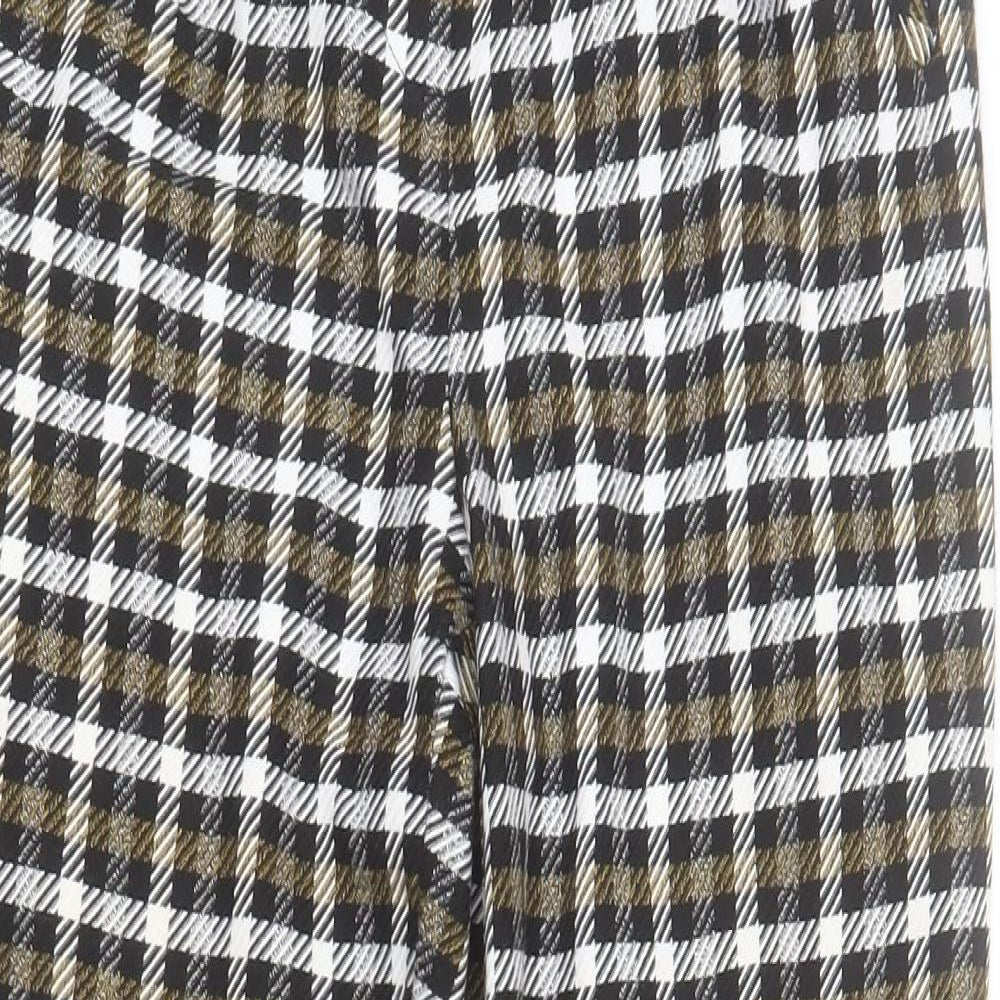 Topshop Womens Multicoloured Plaid Polyester Carrot Trousers Size 6 L25 in Regular Zip