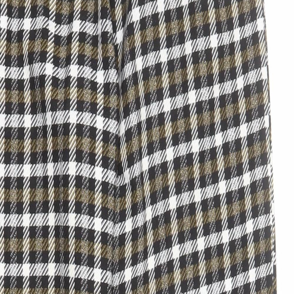Topshop Womens Multicoloured Plaid Polyester Carrot Trousers Size 6 L25 in Regular Zip