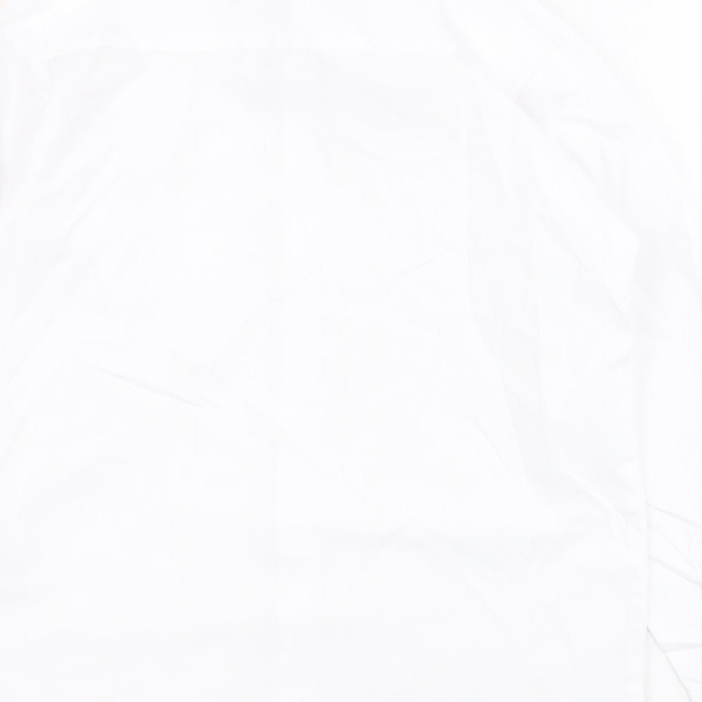 Brand and care label for George boys’ white polyester basic button-up, size 10-11, years collared button - school