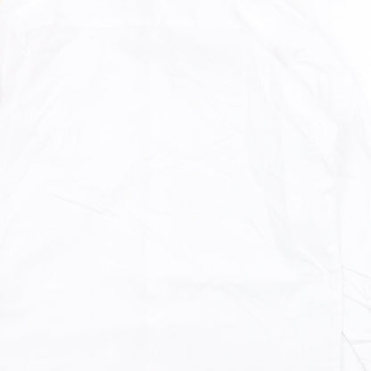 Brand and care label for George boys’ white polyester basic button-up, size 10-11, years collared button - school