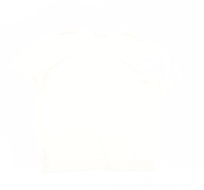 Bonmarche Womens White  Acrylic Basic T-Shirt Size 16 Round Neck