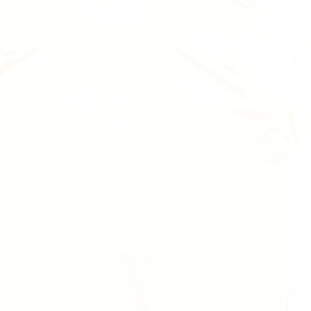 Bonmarche Womens White  Acrylic Basic T-Shirt Size 16 Round Neck